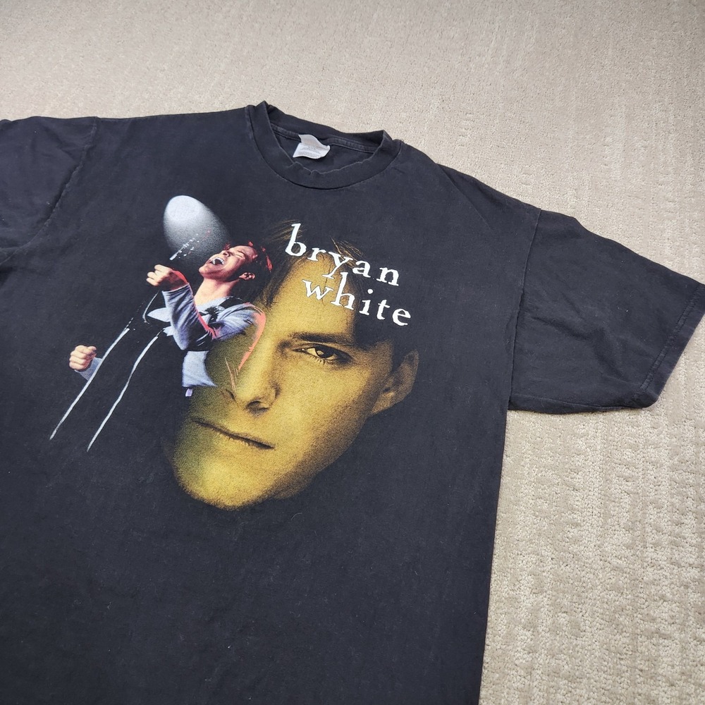 Vintage Bryan White Shirt Adult XL 90s Country Music Tee Black Hanes Heavyweight